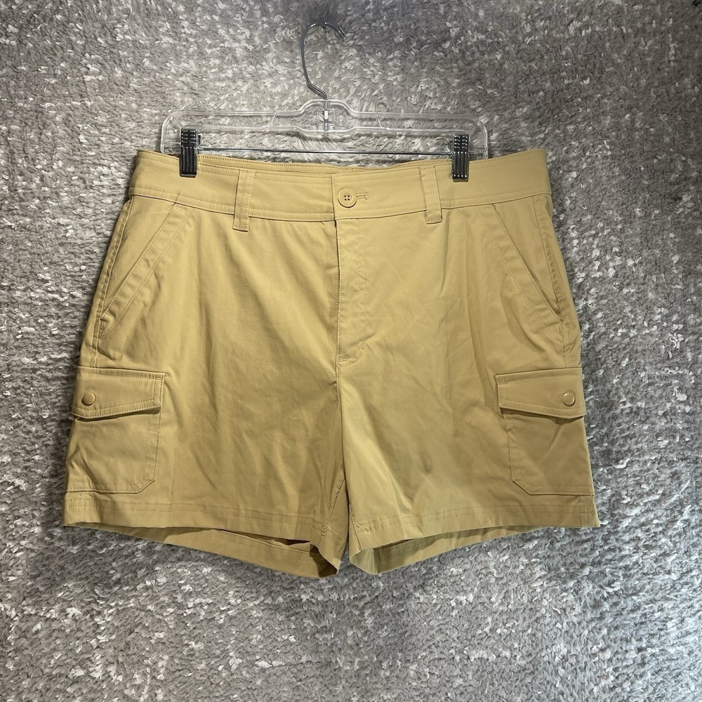 Eddie Bauer Womens Cargo Pocket Khaki Shorts 14 Stretch Casual Travel‎ Nylon